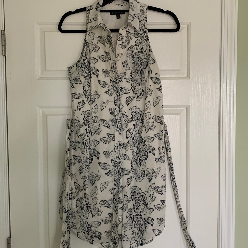 Butterfly shirt dress with belt